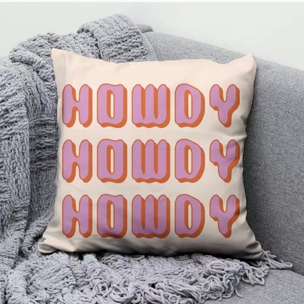Howdy Pink Pillow Cover